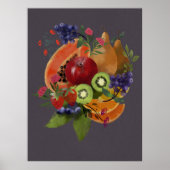トロピカルカラフルフルーツ – 静物画 – フルーツアート ポスター (正面)