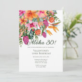 トロピカルカラフルフローラアロハルアウ（ハワイ式宴会）バースデーパーティー 招待状 (スタンド正面)