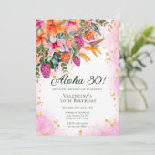 トロピカルカラフルフローラアロハルアウ（ハワイ式宴会）バースデーパーティー 招待状 (スタンド正面)
