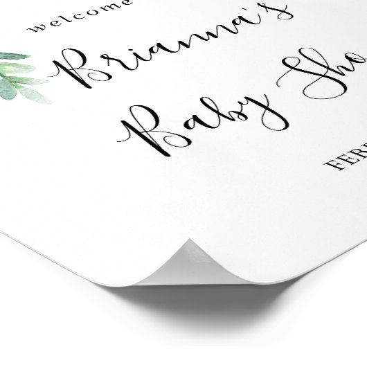 トロピカルカラフルフローラベビーシャワーへようこそ ポスター (角)