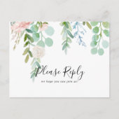 トロピカルカラフルフローラメニュー選択RSVPポストカード ポストカード (正面)