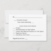 トロピカルカラフルフローラw食事RSVP 出欠カード (裏面)