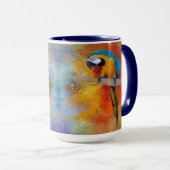 トロピカルカラフルブルーとイエローマカオ#4 マグカップ (正面右)