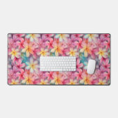 トロピカルカラフルプルメリアフランギパニパターン（の模様が）ある デスクマット (キーボード&マウス)