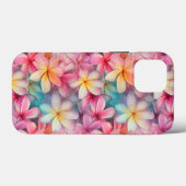 トロピカルカラフルプルメリアフランギパニパターン(の模様が)ある Case-Mate iPhoneケース (裏面 (横))