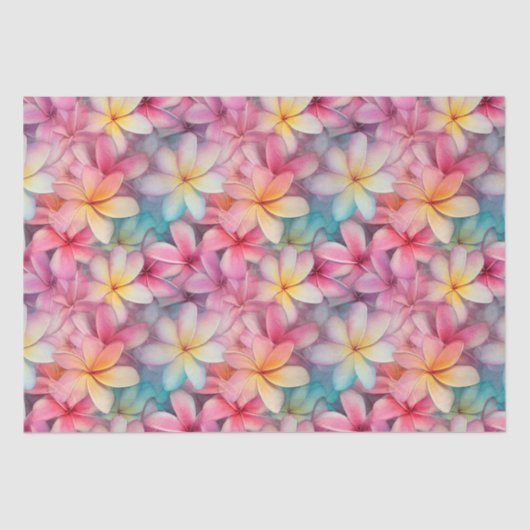 トロピカルカラフルプルメリアフランジパニ 薄葉紙 (正面)