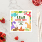 トロピカルカラフル恐竜の誕生日パーティー スタンダードカクテルナプキン (インサイチュ)