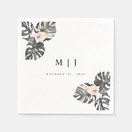 トロピカルカラリリリミニマリスト結婚のカクテル スタンダードカクテルナプキン (正面)