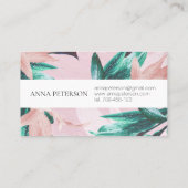 トロピカルカラリリーフローラピンクエレガント 名刺 (裏面)