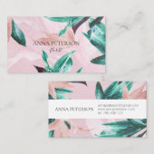 トロピカルカラリリーフローラピンクエレガント 名刺 (正面/裏面)