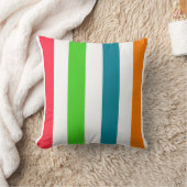 トロピカルカラーと白ストライプの色 クッション (ブランケット)