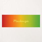 トロピカルカラーグラデーション赤い黄色の緑（名前） ヨガマット (正面(横))