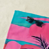 トロピカルカラーグローサンセットデザイン ビーチタオル (インサイチュ)