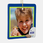 トロピカルカラーズシーシェルスクリスマスフォトオーナメント セラミックオーナメント (右)