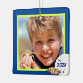 トロピカルカラーズシーシェルスクリスマスフォトオーナメント セラミックオーナメント (左)