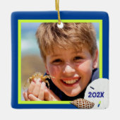 トロピカルカラーズシーシェルスクリスマスフォトオーナメント セラミックオーナメント (正面)