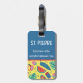 トロピカルカラーブロックキッドのイニシャルラゲージタグ ラゲッジタグ (裏面縦)