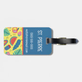トロピカルカラーブロックキッドのイニシャルラゲージタグ ラゲッジタグ (裏面横)
