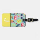 トロピカルカラーブロックキッドのイニシャルラゲージタグ ラゲッジタグ (正面横)