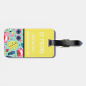 トロピカルカラーブロックキッドのイニシャルラゲージタグ ラゲッジタグ (裏面横)