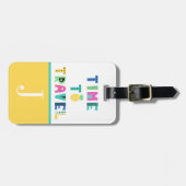 トロピカルカラーブロックキッドのイニシャル ラゲッジタグ (正面横)