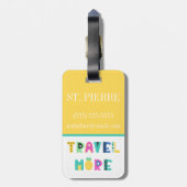 トロピカルカラーブロックキッドのイニシャル ラゲッジタグ (裏面縦)