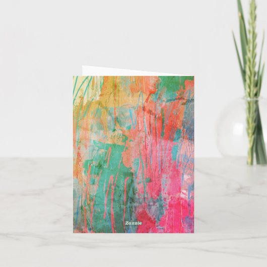 トロピカルカラー抽象芸術すべての行事折り ノートカード (裏面)