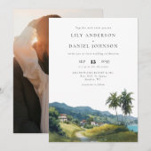 トロピカルカリビアン デスティネーション フォト ウェディング 招待状 (正面/裏面)