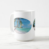 トロピカルカリブのビーチ – 愛する人生を生きる コーヒーマグカップ (正面左)