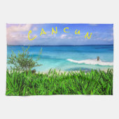 トロピカルカンクンメキシコビーチシーパラダイス キッチンタオル (横)