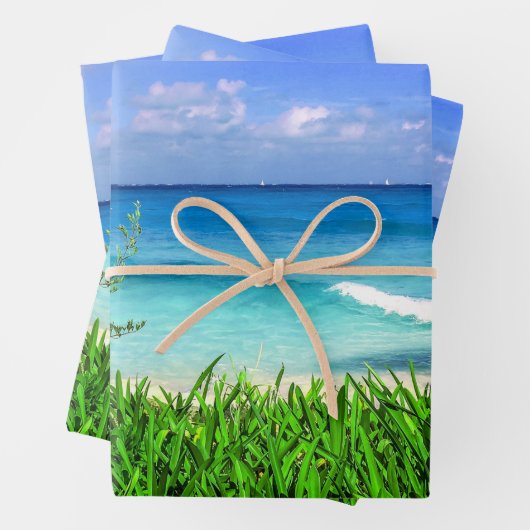 トロピカルカンクンメキシコビーチシーパラダイス ラッピングペーパーシート (インサイチュ)