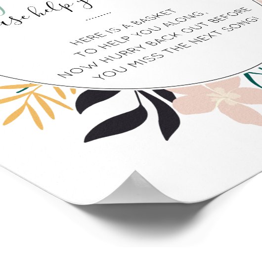 トロピカルガントバスルーム結婚バスケットのサイン ポスター (角)