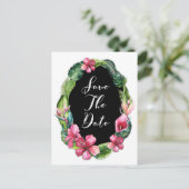 トロピカルガーデンの花と葉 Save the Date 案内ポストカード (スタンド正面)