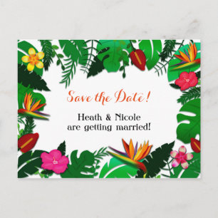 トロピカルガーデンの葉 Save the Date ポストカード