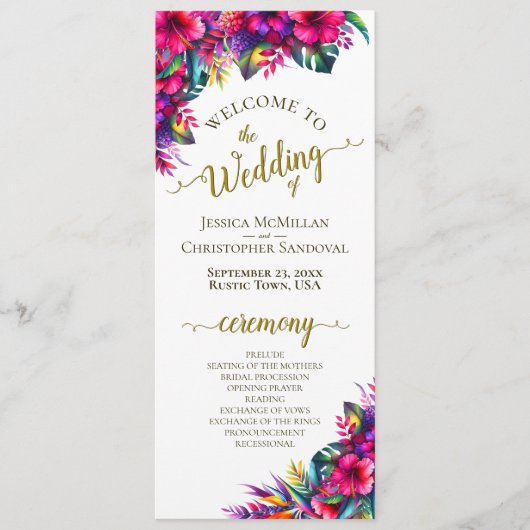 トロピカルガーデンカラフルハイビスカス結婚フローラ プログラム (正面)