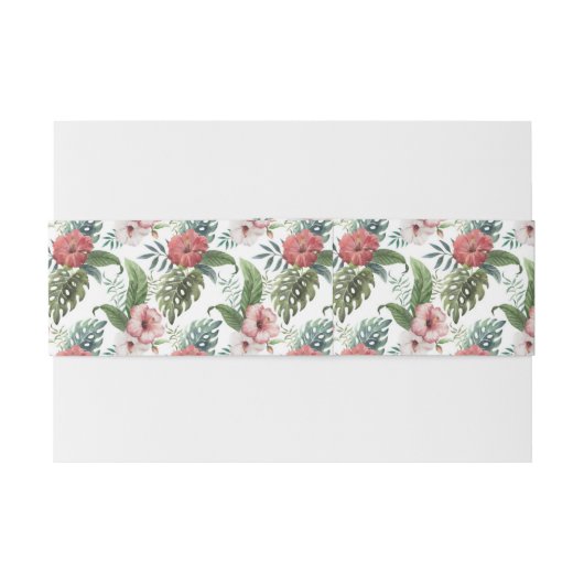 トロピカルガーデンゴールドフォイル結婚ズカスタムモノグラム 招待状ベリーバンド (裏面例)