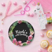 トロピカルガーデンフラワー葉&ルアウ（ハワイ式宴会）シックパーティー ペーパープレート (パーティー)