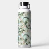 トロピカルガーデンフローラオーキッド&パームパターン ウォーターボトル (背面)