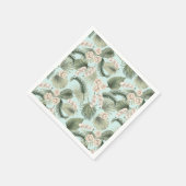 トロピカルガーデンフローラオーキッド&パームパターン スタンダードカクテルナプキン (角)