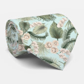 トロピカルガーデンフローラオーキッド&パームパターン ネクタイ (ロール)