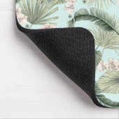 トロピカルガーデンフローラオーキッド&パームパターン マウスパッド (コーナー)