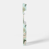 トロピカルガーデンフローラオーキッド&パームパターン iPhoneケース (左側面)