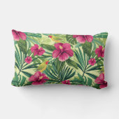 トロピカルガーデンフローラ緑 ランバークッション (裏面)