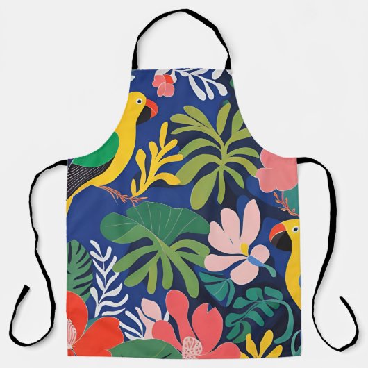 トロピカルガーデンモダン表現主義アートワーク エプロン (正面)