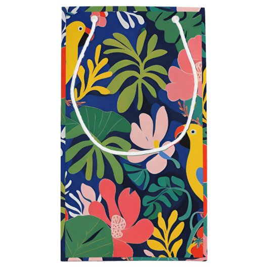 トロピカルガーデンモダン表現主義アートワーク スモールペーパーバッグ (裏面)