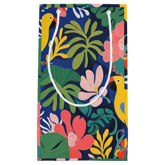 トロピカルガーデンモダン表現主義アートワーク スモールペーパーバッグ (正面)