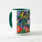 トロピカルガーデンモダン表現主義アートワーク マグカップ (正面左)