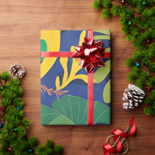 トロピカルガーデンモダン表現主義アートワーク ラッピングペーパー