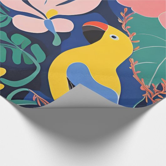 トロピカルガーデンモダン表現主義アートワーク ラッピングペーパー (角)