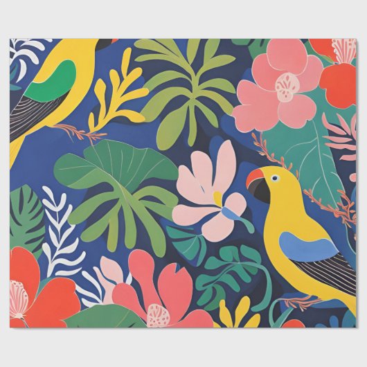 トロピカルガーデンモダン表現主義アートワーク ラッピングペーパー (フラット)